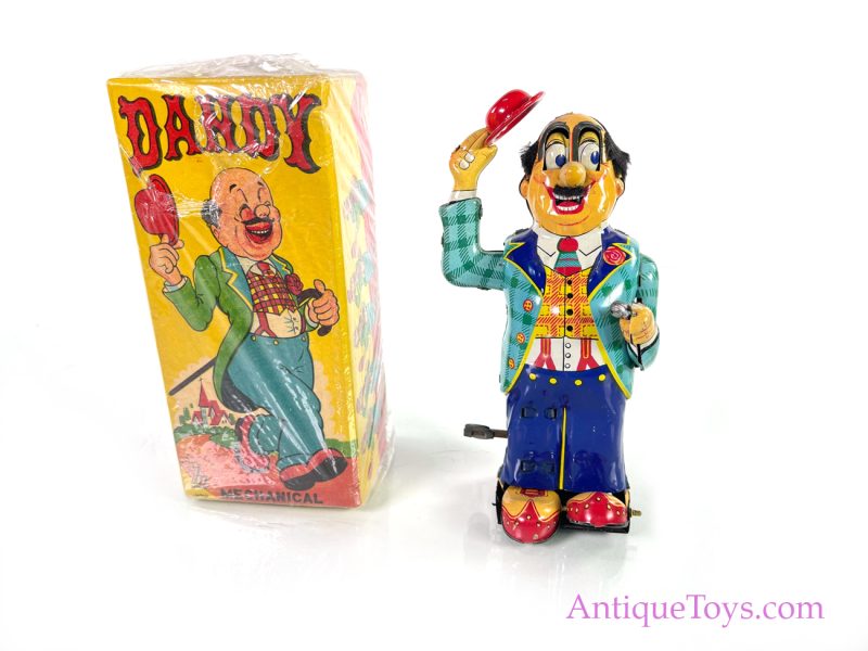 Dandy Windup Salesman Tin Toy with Hat Japan <FONT COLOR="ff000 ">*SOLD*</font> - Image 7