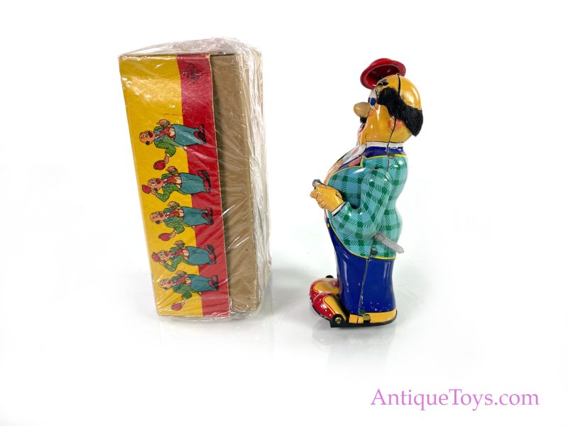Dandy Windup Salesman Tin Toy with Hat Japan <FONT COLOR="ff000 ">*SOLD*</font> - Image 6