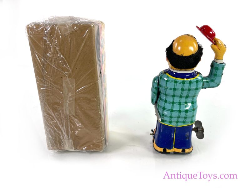 Dandy Windup Salesman Tin Toy with Hat Japan <FONT COLOR="ff000 ">*SOLD*</font> - Image 5