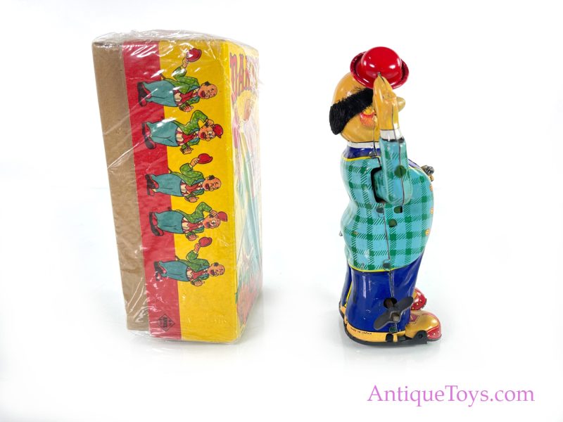 Dandy Windup Salesman Tin Toy with Hat Japan <FONT COLOR="ff000 ">*SOLD*</font> - Image 4
