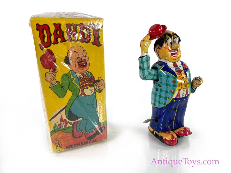 Dandy Windup Salesman Tin Toy with Hat Japan <FONT COLOR="ff000 ">*SOLD*</font>
