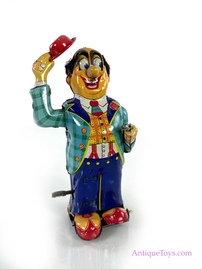Dandy Windup Salesman Tin Toy with Hat Japan <FONT COLOR="ff000 ">*SOLD*</font> - Image 2