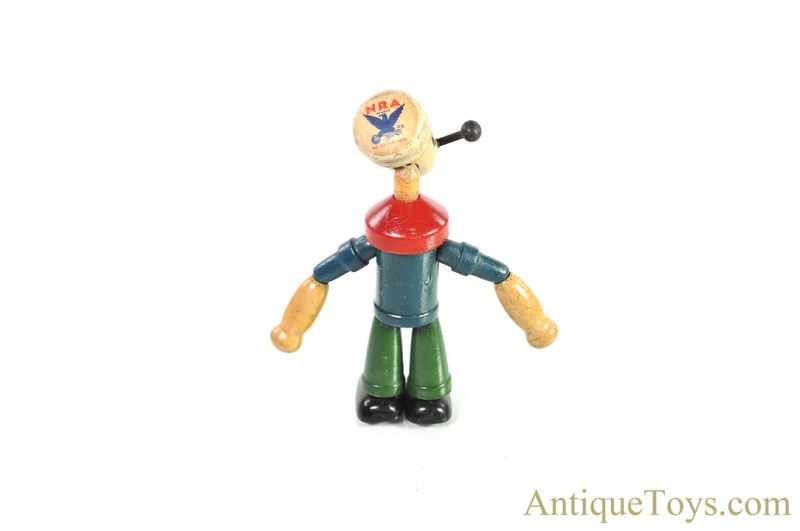 Chesebrough Mfg. Co. Poseable Jointed Wooden NRA Popeye Figure <FONT COLOR="ff000 ">*SOLD*</font> - Image 3