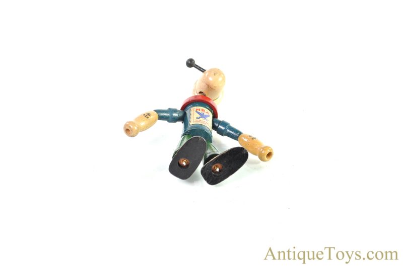 Chesebrough Mfg. Co. Poseable Jointed Wooden NRA Popeye Figure <FONT COLOR="ff000 ">*SOLD*</font> - Image 5