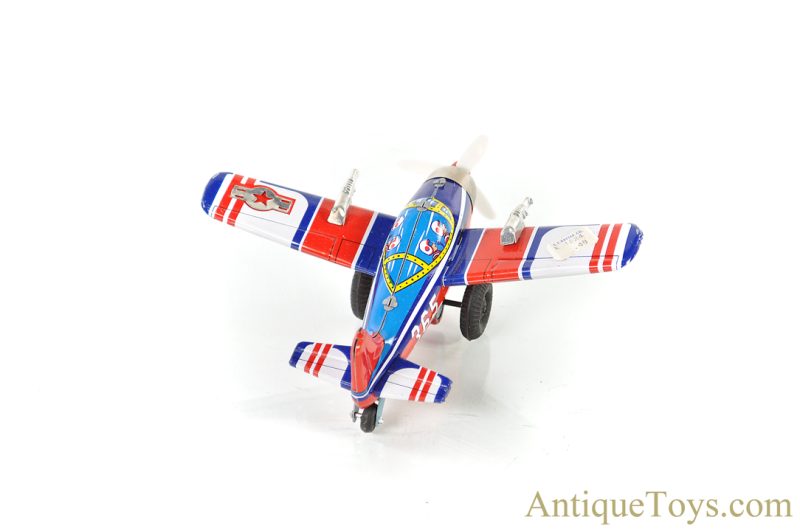 ATC Tin Lithographed Friction with Siren F-80 Revolving Propeller Airplane Toy in Box <FONT COLOR="ff000 ">*SOLD*</font> - Image 4
