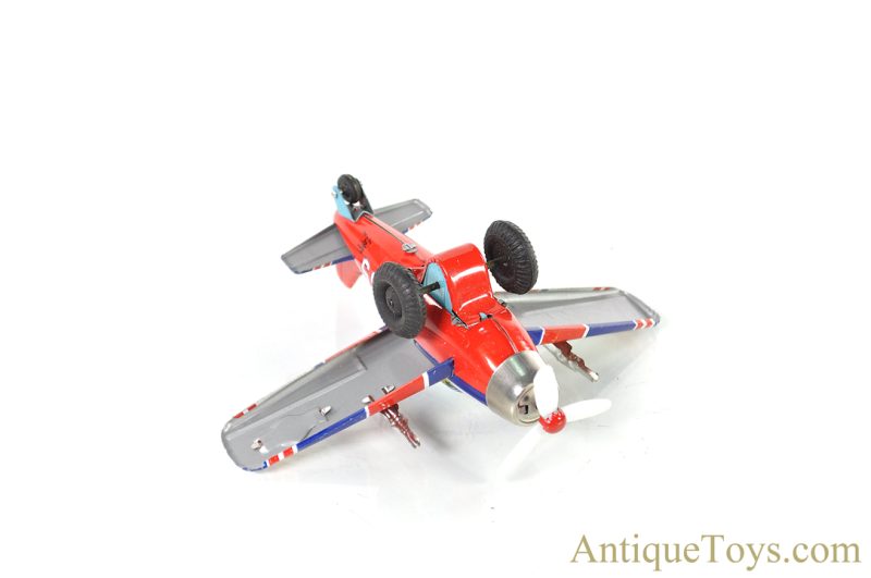 ATC Tin Lithographed Friction with Siren F-80 Revolving Propeller Airplane Toy in Box <FONT COLOR="ff000 ">*SOLD*</font> - Image 7