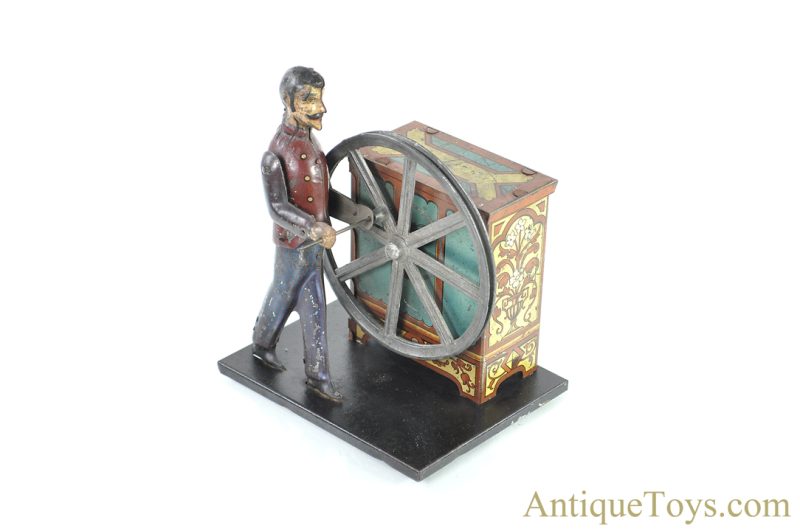 Carette Tin Lithographed Organ Grinder Music Box Steam Toy Accessory <FONT COLOR="ff000 ">*SOLD*</font>