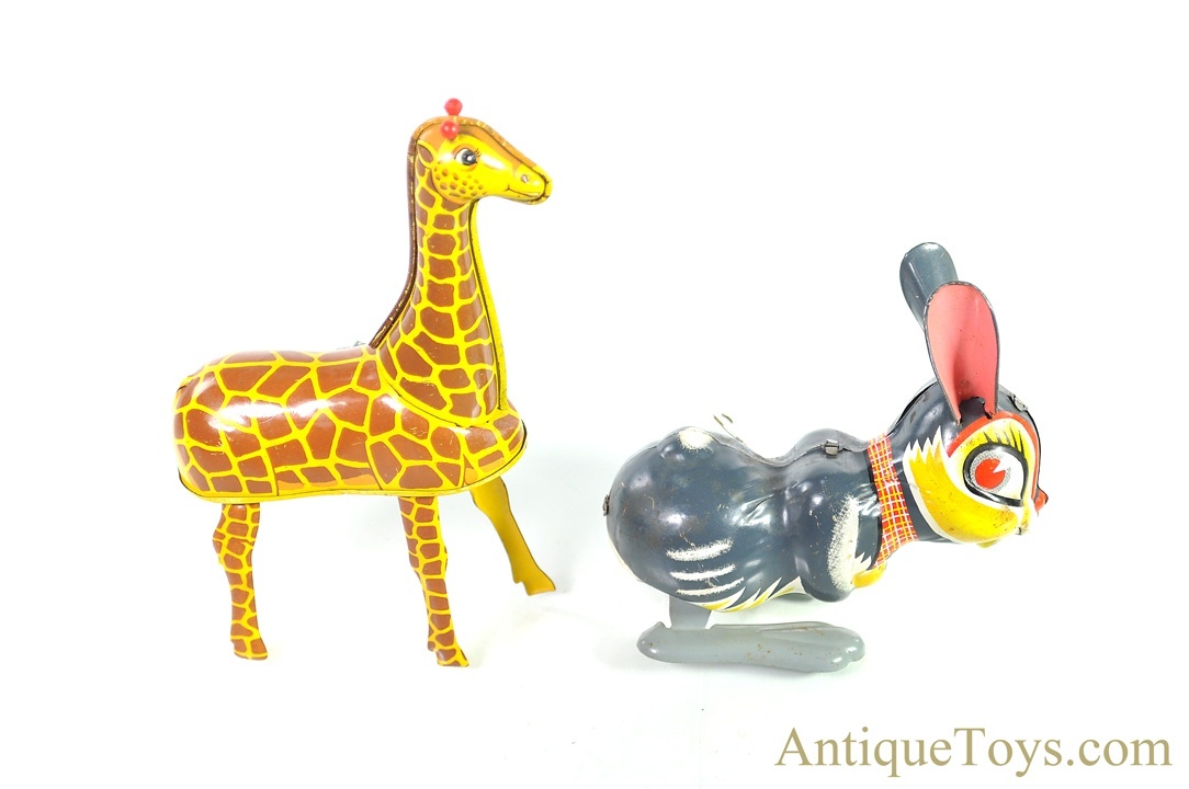 Japanese Tin Windup Toy Rabbit And Haji Giraffe For Sale Antique Toys For Sale Japanese Tin Windup Toy Rabbit And Haji Giraffe For Sale Antique Toys For Sale