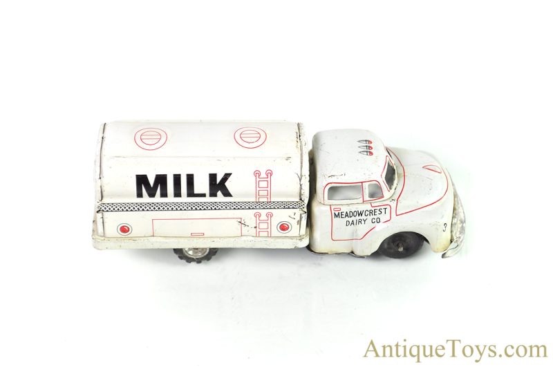 Linemar Marx Friction Tin Lithographed Meadow Crest Dairy Co. Milk Truck <FONT COLOR="ff000 ">*SOLD*</font>
