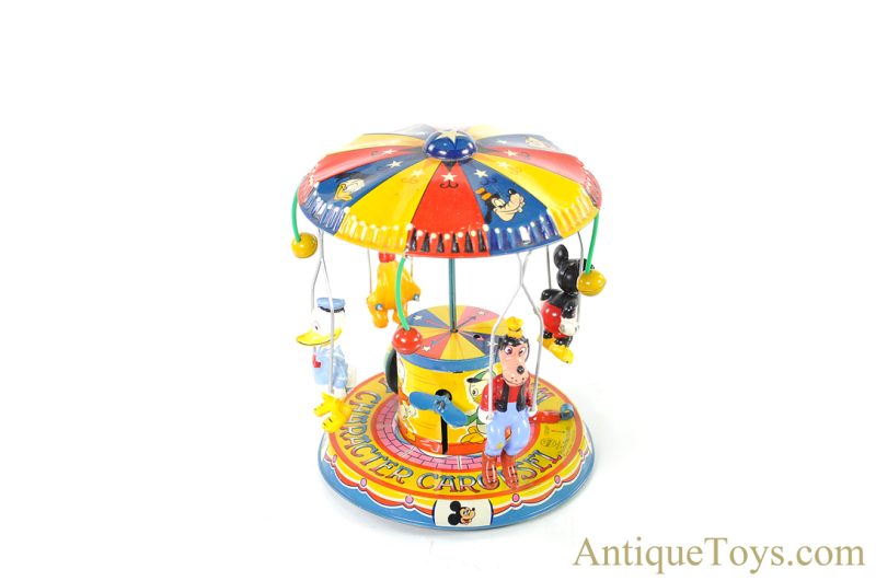 Linemar Marx Tin Lithographed Windup “Walt Disney Character Carousel” Japanese Toy <FONT COLOR="ff000 ">*SOLD*</font>