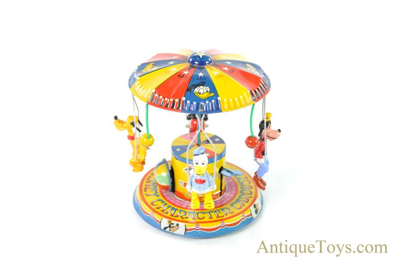 Linemar Marx Tin Lithographed Windup “Walt Disney Character Carousel” Japanese Toy <FONT COLOR="ff000 ">*SOLD*</font> - Image 4