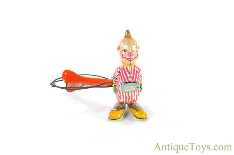 Linemar Marx Tin Lithographed Squeeze Action Clarabelle the Clown Howdy Doody Toy <FONT COLOR="ff000 ">*SOLD*</font> - Image 4