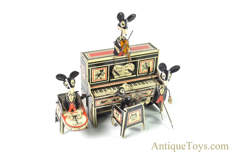 Marx "Marx Merry Makers" Tin Lithographed Mouse Band Windup Toy with Box for Sale <FONT COLOR="ff000 ">*SOLD*</font> - Image 2