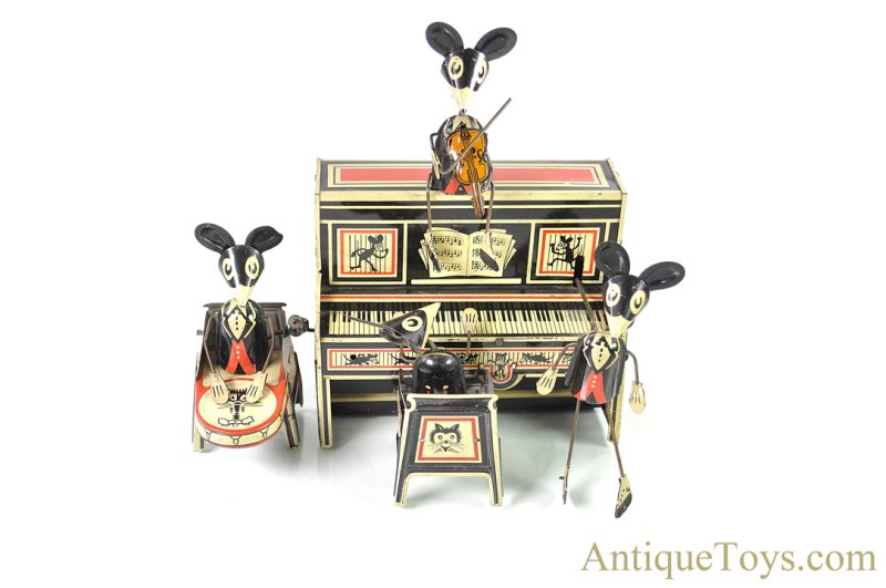 Marx "Marx Merry Makers" Tin Lithographed Mouse Band Windup Toy with Box for Sale <FONT COLOR="ff000 ">*SOLD*</font> - Image 3