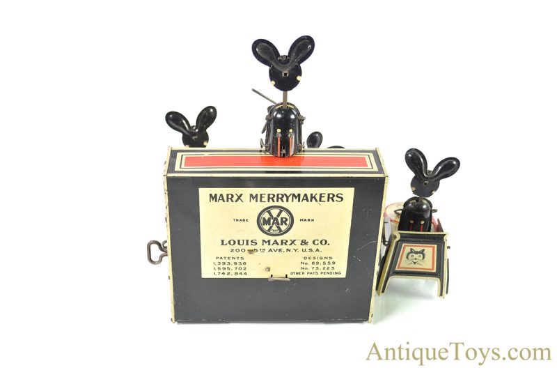 Marx "Marx Merry Makers" Tin Lithographed Mouse Band Windup Toy with Box for Sale <FONT COLOR="ff000 ">*SOLD*</font> - Image 5