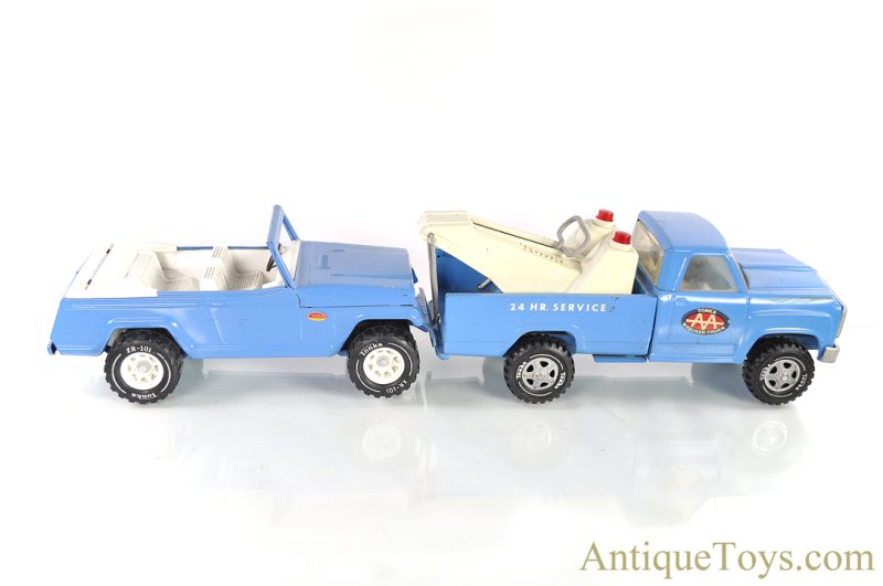 Tonka Pressed Steel Tonka 24 Hr. Service AA Wrecker Tow Truck and Jeepster <FONT COLOR="ff000 ">*SOLD*</font>