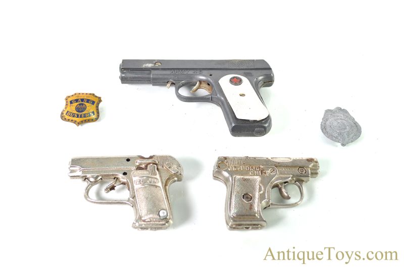 Hubley, Kenton, J.E. Stevens Cap Gun Pistols and Law Enforcement Badges Lot of 5 <FONT COLOR="ff000 ">*SOLD*</font> - Image 2