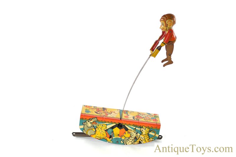 Marx Ca. 1930’s Tin Lithographed Windup “Acrobatic Marvel” Monkey Toy in Box <FONT COLOR="ff000 ">*SOLD*</font> - Image 3