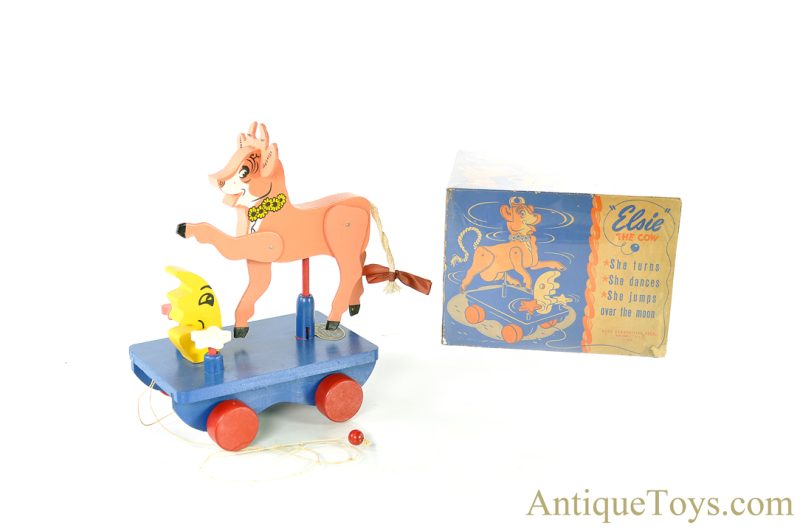 Wood Commodities Corp. Borden's "Elsie the Cow" Wooden Pull Toy in Box <FONT COLOR="ff000 ">*SOLD*</font>