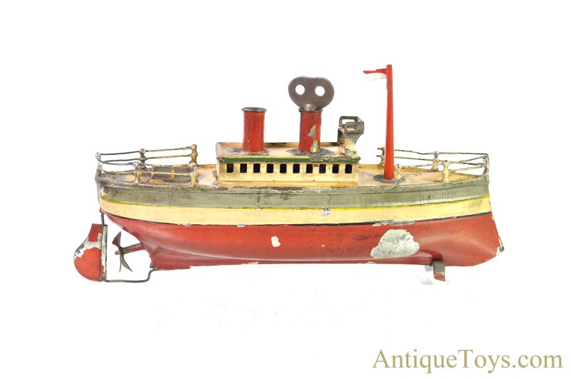 Carette Tin Hand Painted Windup Clockwork Ocean Liner German Ship Toy <FONT COLOR="ff000 ">*SOLD*</font> - Image 2