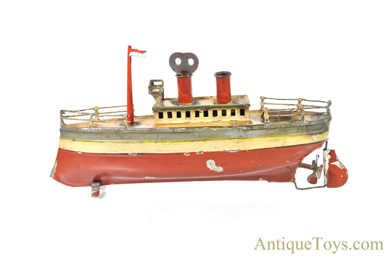 Carette Tin Hand Painted Windup Clockwork Ocean Liner German Ship Toy <FONT COLOR="ff000 ">*SOLD*</font> - Image 3