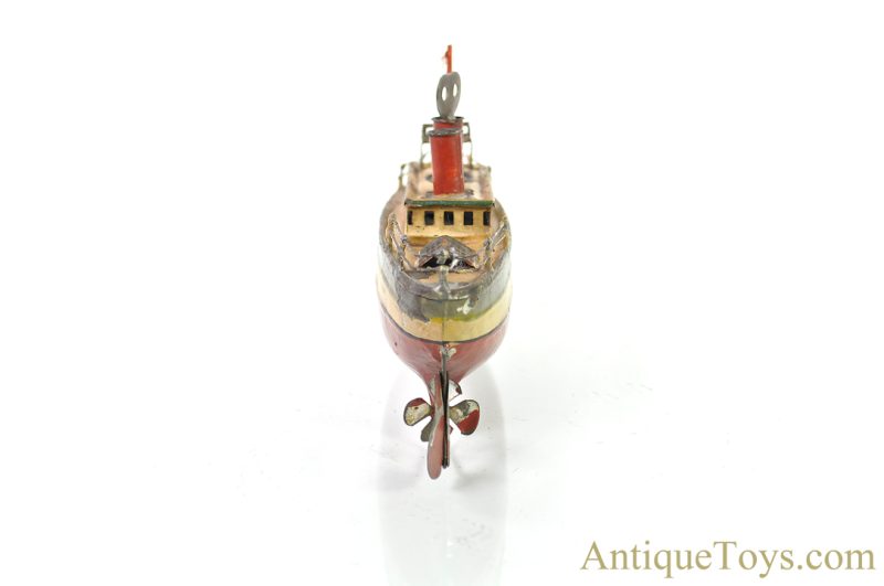 Carette Tin Hand Painted Windup Clockwork Ocean Liner German Ship Toy <FONT COLOR="ff000 ">*SOLD*</font> - Image 6