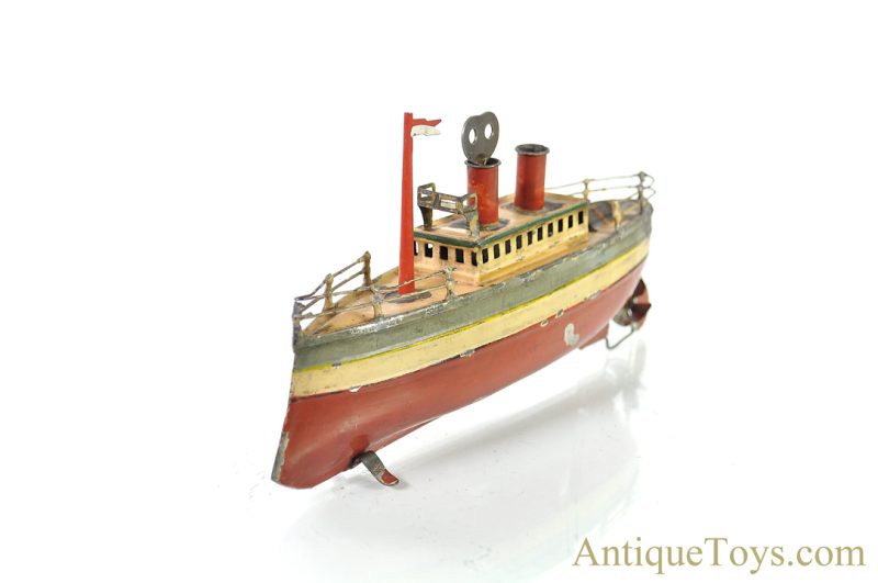 Carette Tin Hand Painted Windup Clockwork Ocean Liner German Ship Toy <FONT COLOR="ff000 ">*SOLD*</font> - Image 7