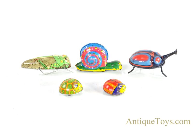 Various Maker Japanese Tin Windup & Friction Toy Bugs Set of 5 <FONT COLOR="ff000 ">*SOLD*</font>