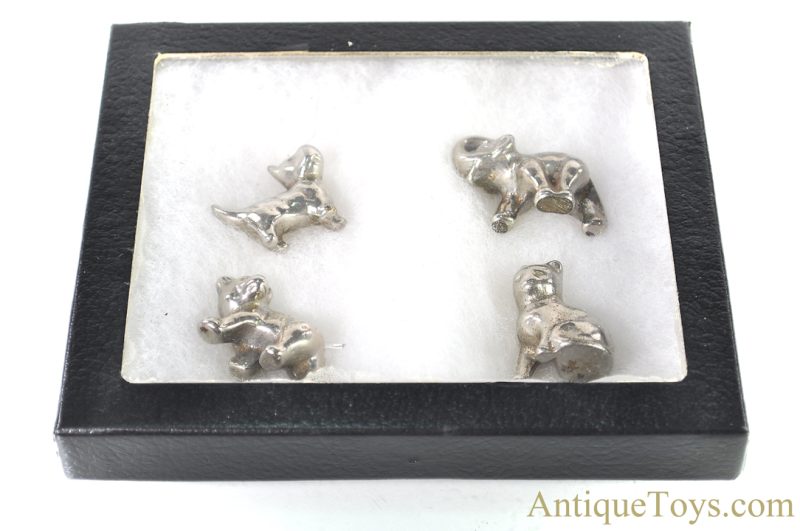 Arcade 4 Small Metal Animals Dog Cat Bear Elephant in Display Box <FONT COLOR="ff000 ">*SOLD*</font>