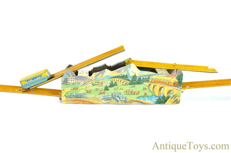 Noel Dufourt Tin Lithographed Windup “Mont-Blanc Express” in Box French Toy <FONT COLOR="ff000 ">*SOLD*</font> - Image 3