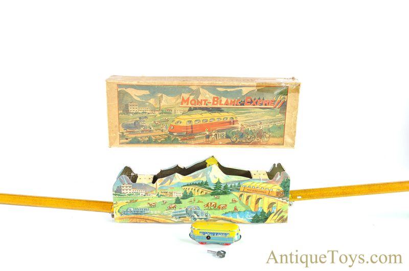 Noel Dufourt Tin Lithographed Windup “Mont-Blanc Express” in Box French Toy <FONT COLOR="ff000 ">*SOLD*</font>