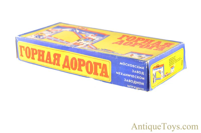Soviet Union Russian Tin Lithographed Windup “Mountain Road” Train Shuttle Bus Mechanical Toy in Box <FONT COLOR="ff000 ">*SOLD*</font> - Image 9
