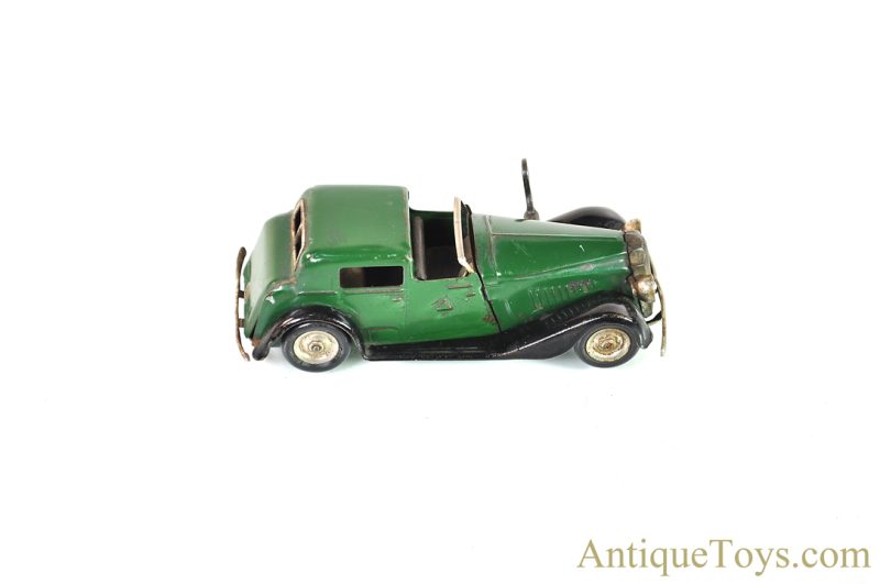Triang Minic Toys ca. 1937 Tin Lithographed Windup Green Towncar Vauxhall English Toy <FONT COLOR="ff000 ">*SOLD*</font>