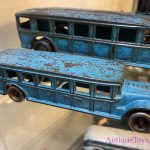 Real Blue Original Cast Iron buses by Arcade Toys