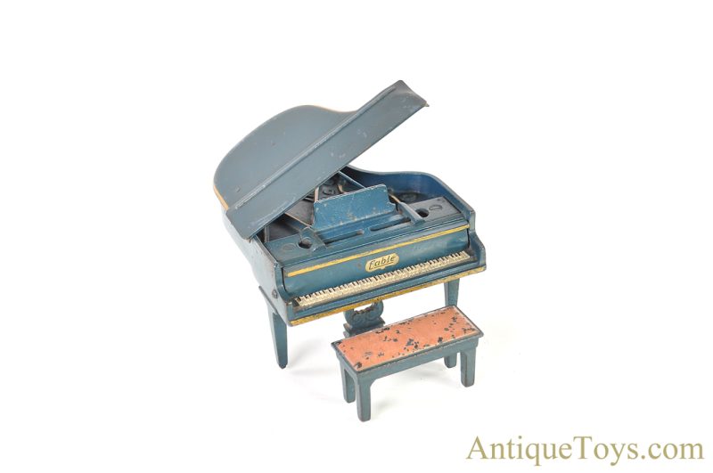 Arcade Cast Iron Blue #735 Cable Grand Piano with Bench <FONT COLOR="ff000 ">*SOLD*</font>