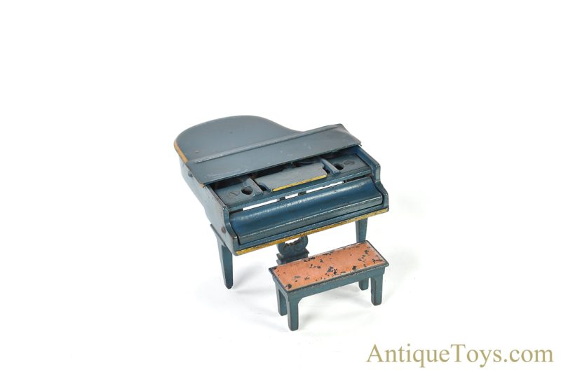 Arcade Cast Iron Blue #735 Cable Grand Piano with Bench <FONT COLOR="ff000 ">*SOLD*</font> - Image 3