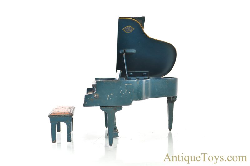 Arcade Cast Iron Blue #735 Cable Grand Piano with Bench <FONT COLOR="ff000 ">*SOLD*</font> - Image 5
