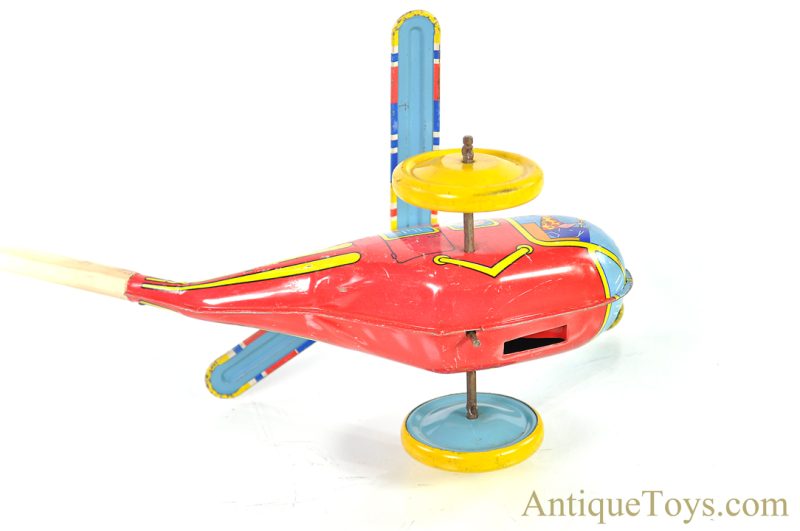 J. Chein Tin Lithographed Helicopter on a Stick Push Toy <FONT COLOR="ff000 ">*SOLD*</font> - Image 4