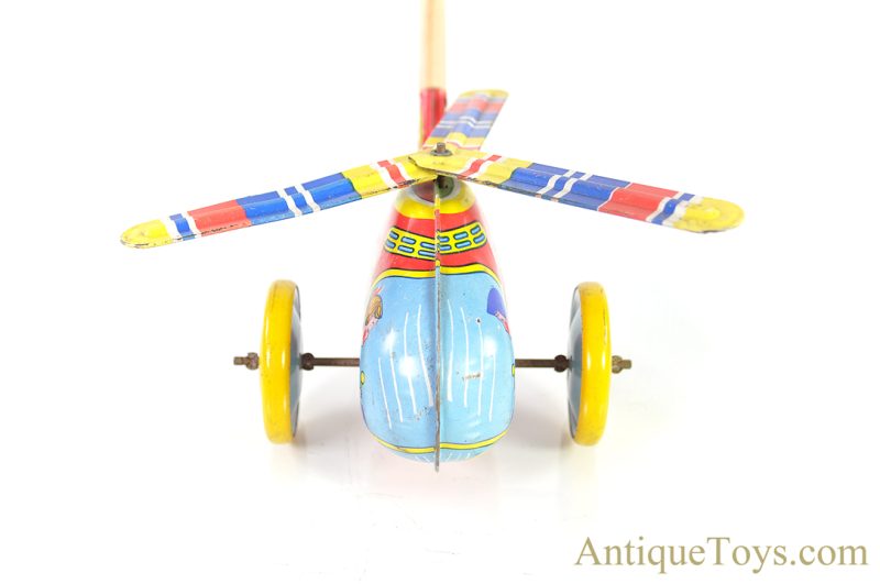 J. Chein Tin Lithographed Helicopter on a Stick Push Toy <FONT COLOR="ff000 ">*SOLD*</font> - Image 5