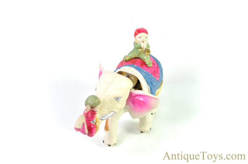 Kuramochi Shoten (CK) Celluloid Windup Circus Elephant and Clown Riders with Box Japanese Toy <FONT COLOR="ff000 ">*SOLD*</font> - Image 2