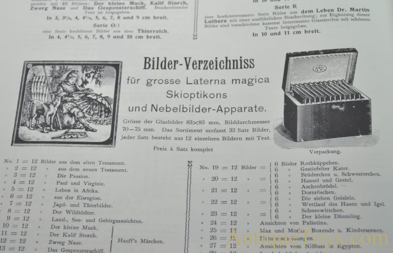 Ernst Plank “Lanterna Magica” No. 402 German Tin Oil Lamp Magic Lantern Projector Wooden Carrying Case, Slides Box & Lighting Accessory for Sale - Image 13