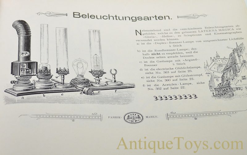 Ernst Plank “Lanterna Magica” No. 402 German Tin Oil Lamp Magic Lantern Projector Wooden Carrying Case, Slides Box & Lighting Accessory for Sale - Image 14