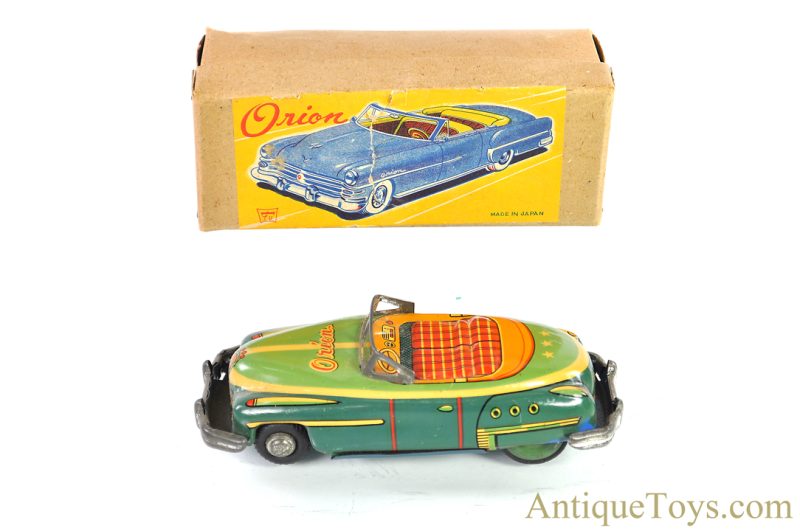 Ichiko Tin Lithographed Friction "Orion" Japanese Toy Convertible Car in Box <FONT COLOR="ff000">*SOLD*</font>