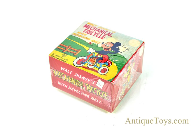 Linemar Marx Tin Lithographed Windup Walt Disney Donald Duck "Mechanical Tricycle" with Revolving Bell in Box <FONT COLOR="ff000 ">*SOLD*</font> - Image 7