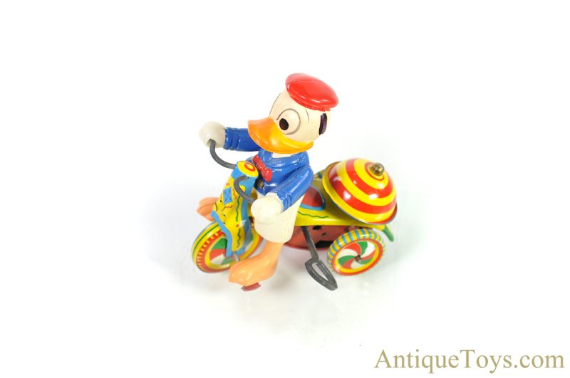 Linemar Marx Tin Lithographed Windup Walt Disney Donald Duck "Mechanical Tricycle" with Revolving Bell in Box <FONT COLOR="ff000 ">*SOLD*</font> - Image 3