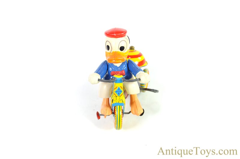 Linemar Marx Tin Lithographed Windup Walt Disney Donald Duck "Mechanical Tricycle" with Revolving Bell in Box <FONT COLOR="ff000 ">*SOLD*</font> - Image 5