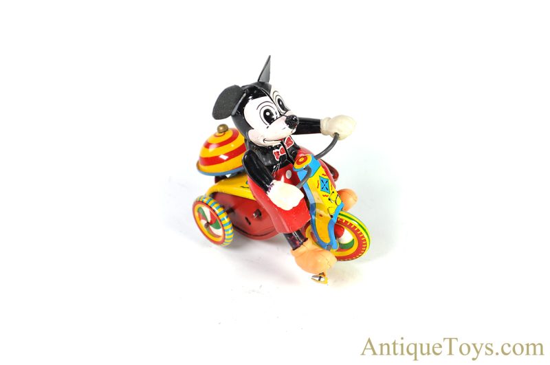 Linemar Marx Tin Lithographed Windup Walt Disney Mickey Mouse "Mechanical Tricycle" with Revolving Bell in Box <FONT COLOR="ff000 ">*SOLD*</font> - Image 2