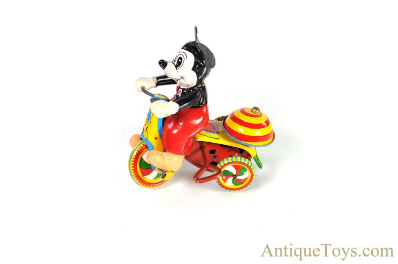 Linemar Marx Tin Lithographed Windup Walt Disney Mickey Mouse "Mechanical Tricycle" with Revolving Bell in Box <FONT COLOR="ff000 ">*SOLD*</font> - Image 4