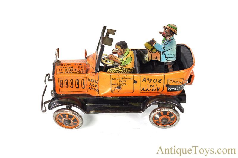 Marx Tin Lithographed Windup "Amos 'N' Andy Fresh Air Taxi Cab" Jalopy Car <FONT COLOR="ff000 ">*SOLD*</font> - Image 2