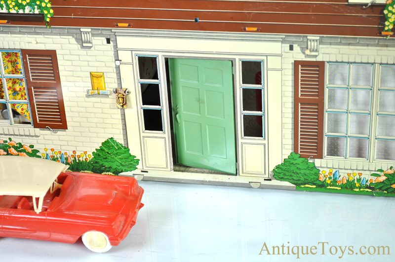 Marx Tin Lithographed Metal Suburban Colonial 2-Story Doll House <FONT COLOR="ff000 ">*SOLD*</font> - Image 2